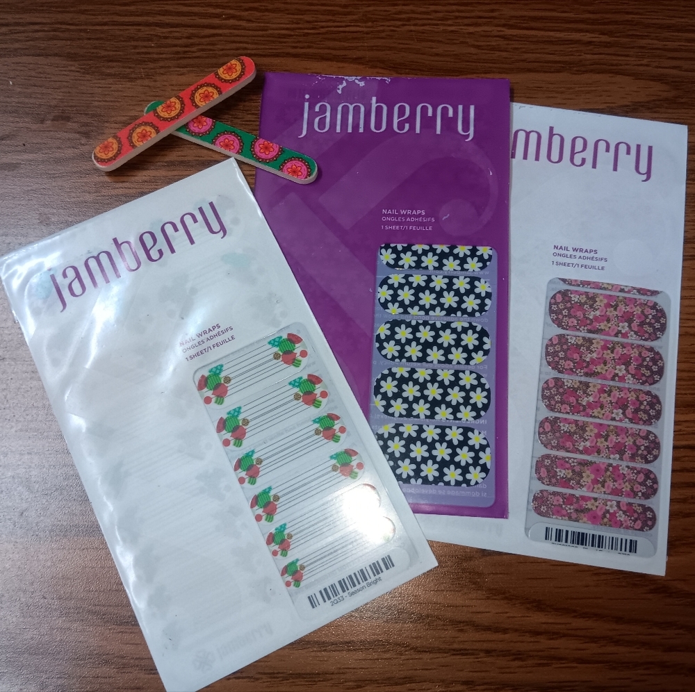 ⚜️ Jamberry Nail Wraps ⚜️ New In Pack ⚜️ J1 ⚜️ Lot of 3 ⚜️